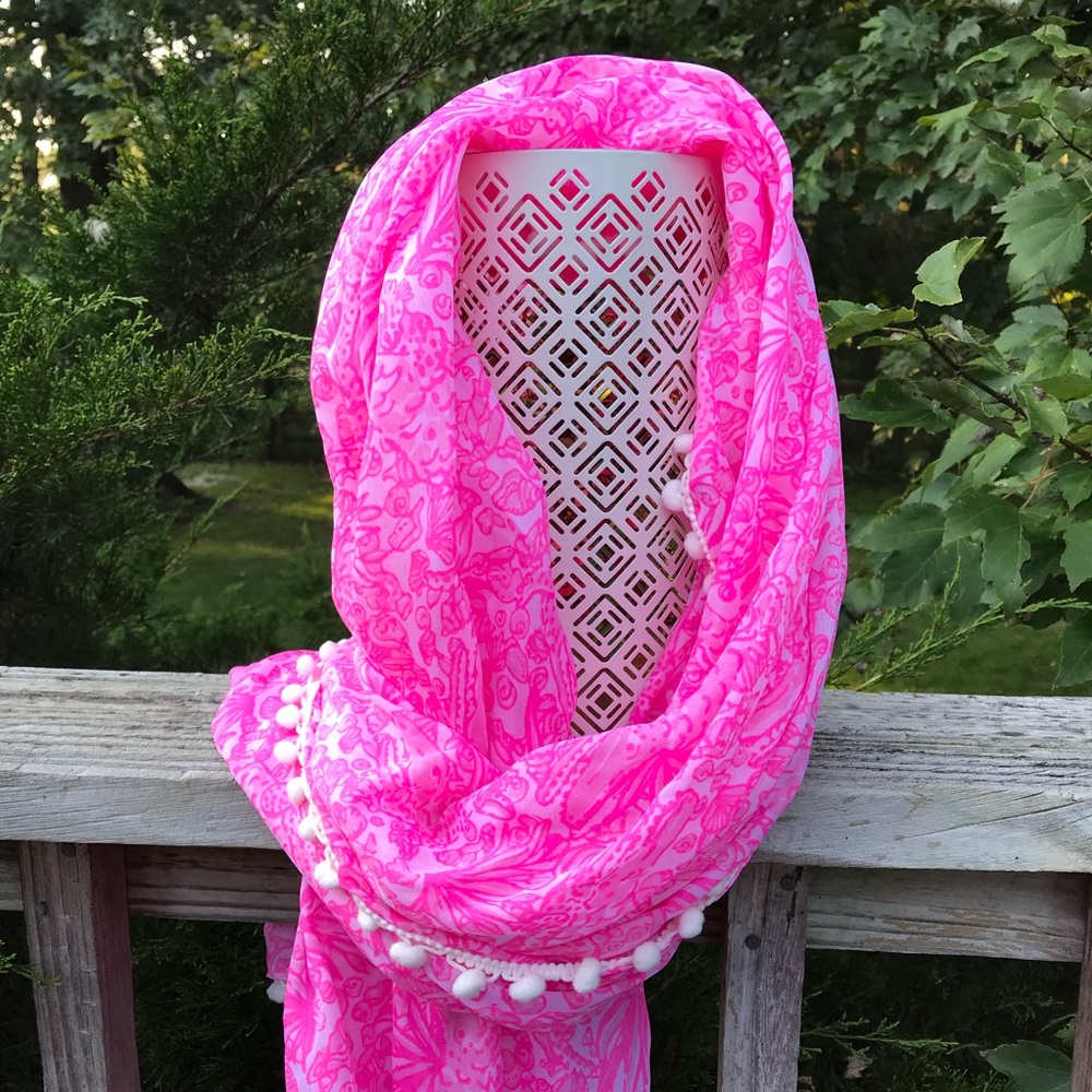 Limited Edition Lilly Pulitzer Pom Pom Scarf